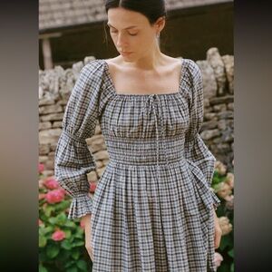 Christy Dawn Checkered Long Sleeve Dress